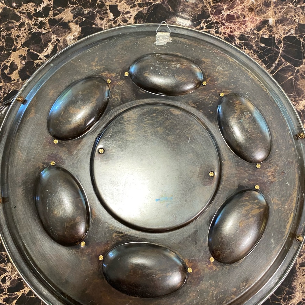 Elegant Gold and Teal Decorative Plate - Picture 6 of 6